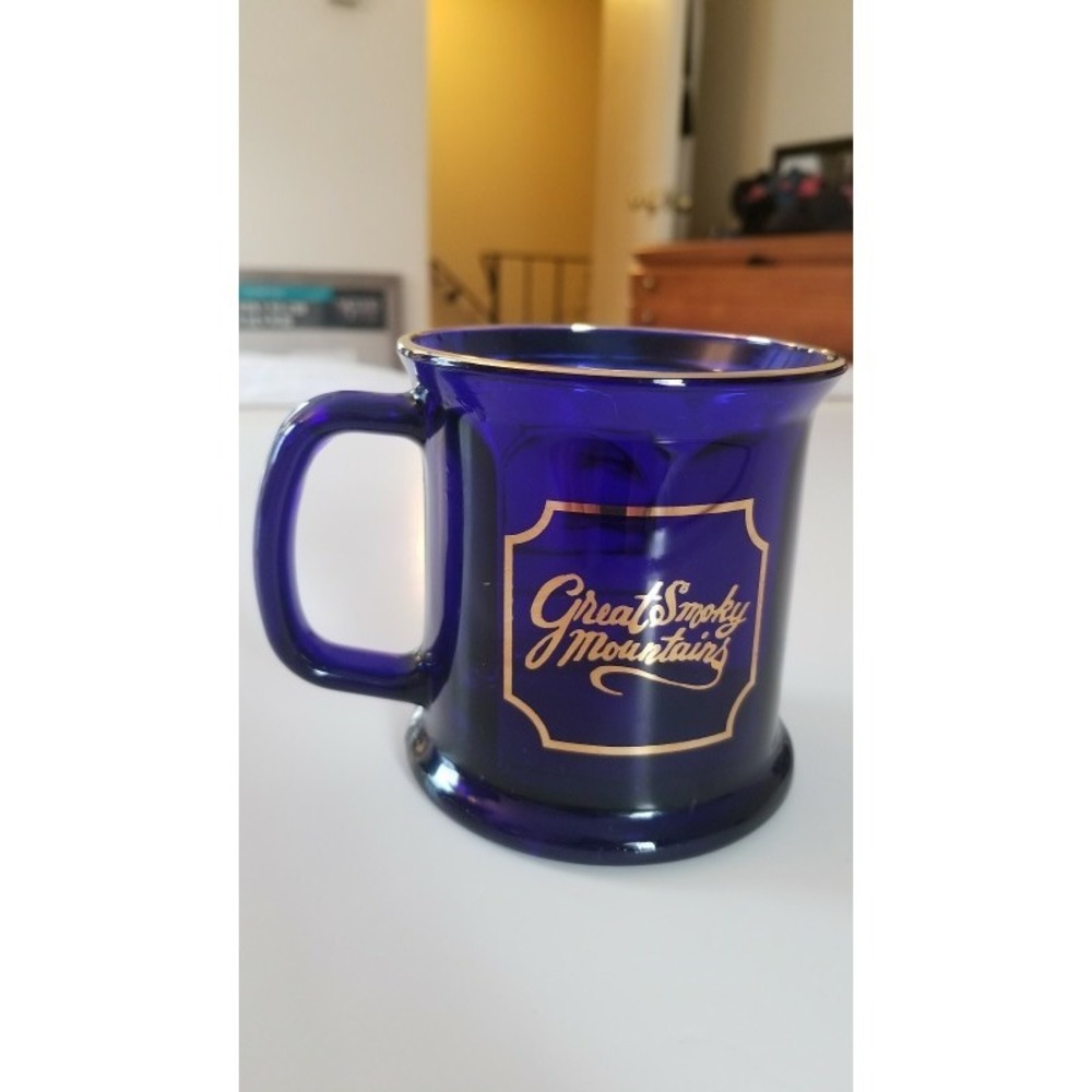 Great Smokey Mountains Mug Blue with 22k Gold Trim